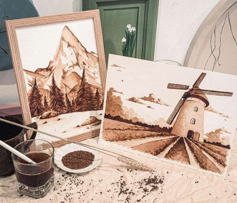 2-Hr Coffee and Biscuit Painting - Edible Paint - Eating your finished biscuit paintings