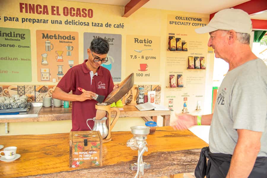 Coffee Tour at Finca El Ocaso Salento: Traditional Spanish Farm - Roasting and the final cloth-strainer tasting
