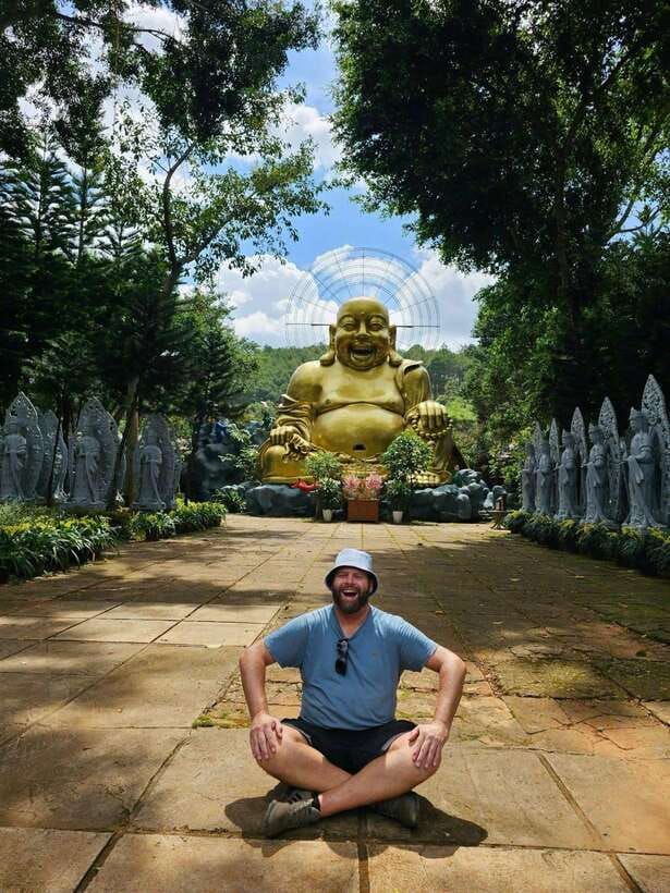 Dalat: MOTORBIKE TOUR TO PONGOUR FALLS- SILK- COFFEE FARM - Elephant Waterfall, caves, and Linh An Pagoda