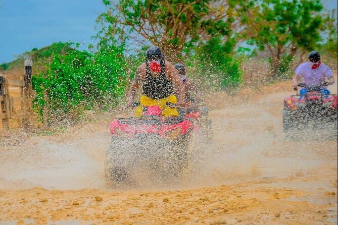 Full Day ATV, Coffee, Chocolate Tasting & Party Boat - Cooling off in the cenote