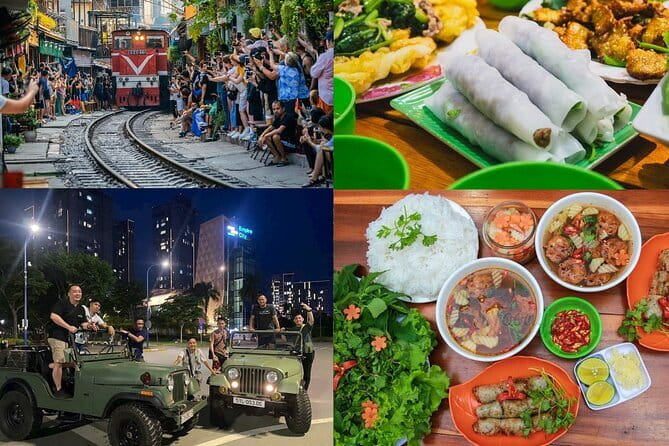 Hanoi Jeep Night Street Foodie Tour, Train Street and Egg Coffee - Bun cha near the Hanoi Opera House
