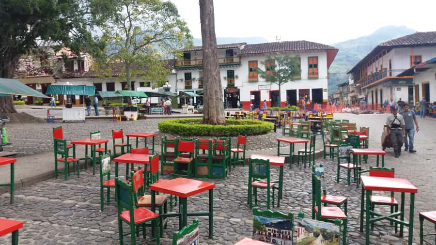 Jardín: Horseback Ride with Coffee Villa and Waterfall - Walking into Jardín’s ornate center