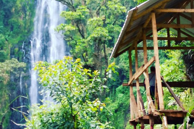 Materuni Waterfalls & Coffee Farm Tour - Cooling off beneath the waterfall