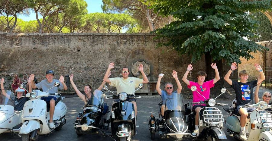 Rome: Highlights Vespa Sidecar Tour with Coffee and Gelato - The Colosseum and Baths of Caracalla
