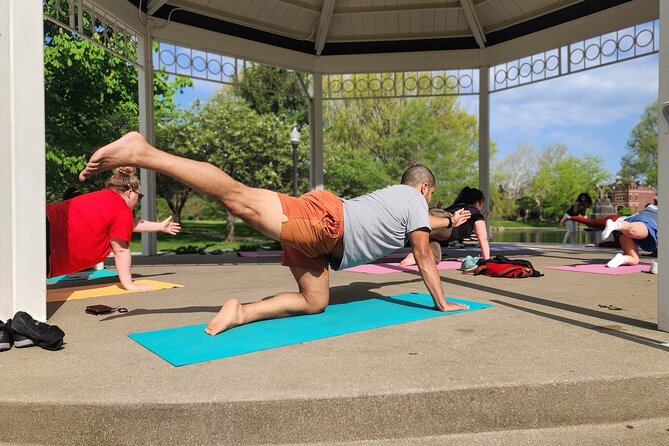 Shared Yoga and Coffee Experience On The Trolley Pub - A Sunday Morning on Columbus Streets